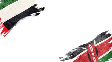 Beyaz Arkaplanda Uae ve Kenya Bayrakları